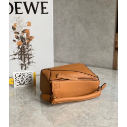 Loewe Puzzle Mini Bag In Brown Grained Calfskin LS929194