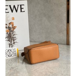 Loewe Puzzle Mini Bag In Brown Grained Calfskin LS929194