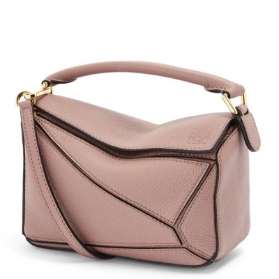 Loewe Puzzle Mini Bag In Dark Blush Grained Calfskin LS929195