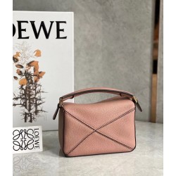 Loewe Puzzle Mini Bag In Dark Blush Grained Calfskin LS929195