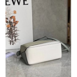 Loewe Puzzle Mini Bag In Grey/Cream/White Calfskin LS929198