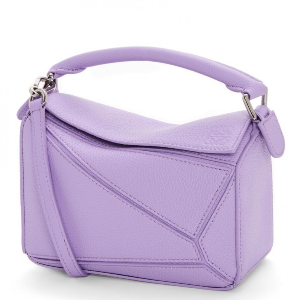 Loewe Puzzle Mini Bag In Lilas Grained Calfskin LS929199