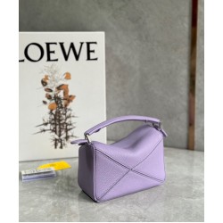 Loewe Puzzle Mini Bag In Lilas Grained Calfskin LS929199