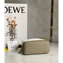 Loewe Puzzle Mini Bag In Ochre/White/Taupe Calfskin LS929201