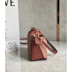 Loewe Puzzle Mini Bag In Purple/Caramel/Blossom Calfskin LS929202