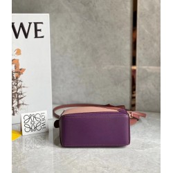 Loewe Puzzle Mini Bag In Purple/Caramel/Blossom Calfskin LS929202