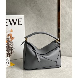 Loewe Puzzle Small Bag In Asphalt Grey Grained Leather LS929206