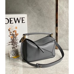 Loewe Puzzle Small Bag In Asphalt Grey Grained Leather LS929206