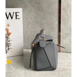 Loewe Puzzle Small Bag In Asphalt Grey Grained Leather LS929206