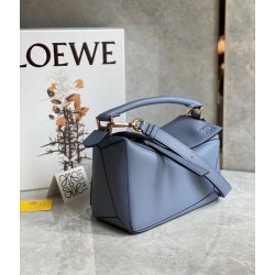 Loewe Puzzle Small Bag In Atlantic Blue Calfskin Leather LS929207