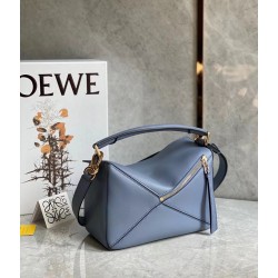 Loewe Puzzle Small Bag In Atlantic Blue Calfskin Leather LS929207