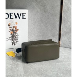 Loewe Puzzle Small Bag In Dark Green Classic Calfskin LS929212