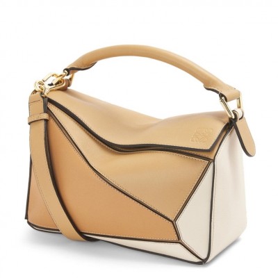 Loewe Puzzle Small Bag In Dune/Warm Desert Calfskin LS929213