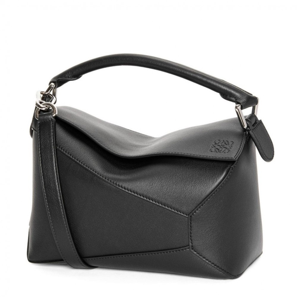 Loewe Puzzle Small Bag In Noir Classic Calfskin LS929218