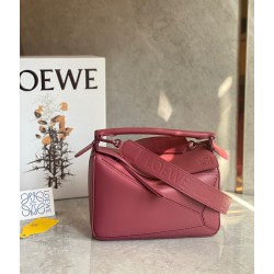 Loewe Puzzle Small Bag In Plumrose Satin Calfskin LS929221