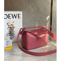 Loewe Puzzle Small Bag In Plumrose Satin Calfskin LS929221