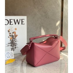 Loewe Puzzle Small Bag In Plumrose Satin Calfskin LS929221