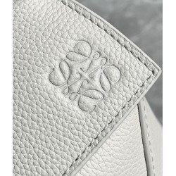 Loewe Puzzle Small Bag In White Grained Leather LS929223