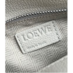 Loewe Puzzle Small Bag In White Grained Leather LS929223