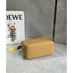 Loewe Puzzle Small Bag in Sahara Calfskin with Woven Handle LS929226