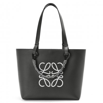 Loewe Small Anagram Tote In Black Calfskin LS929228