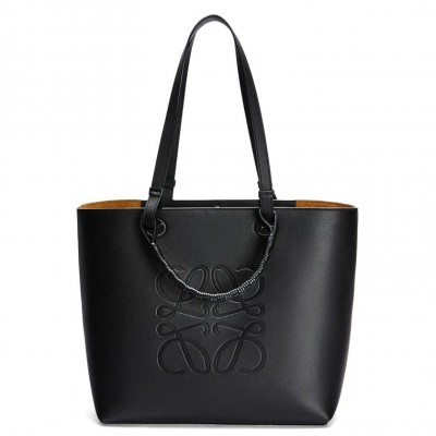 Loewe Small Anagram Tote In Black Classic Calfskin LS929229