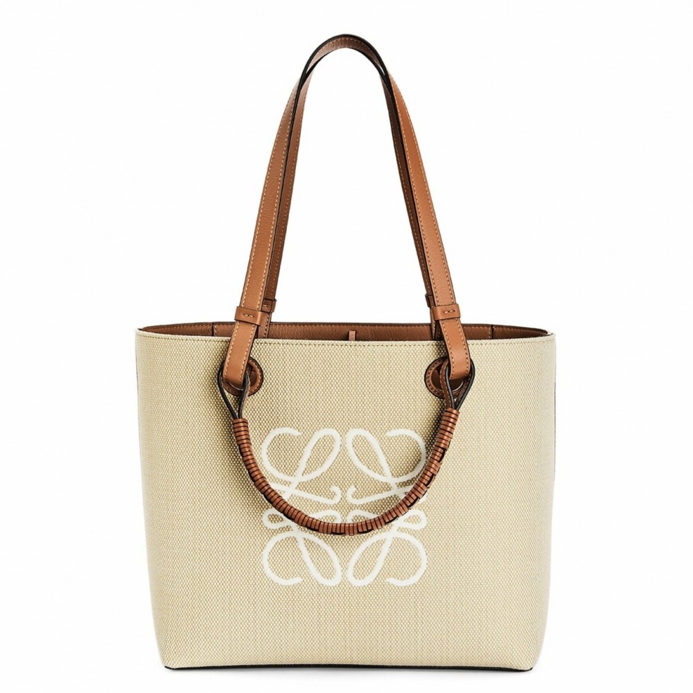 Loewe Small Anagram Tote In Jacquard and Calfskin LS929238