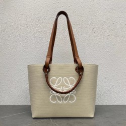 Loewe Small Anagram Tote In Jacquard and Calfskin LS929238