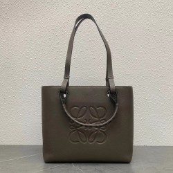 Loewe Small Anagram Tote In Taupe Grained Calfskin LS929233