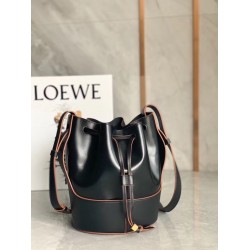 Loewe Small Balloon Bucket Bag In Black Calfskin LS929234