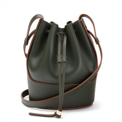 Loewe Small Balloon Bucket Bag In Khaki Calfskin LS929242