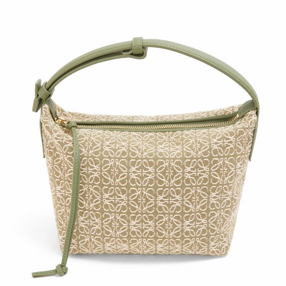 Loewe Small Cubi Hobo Bag In Beige Anagram Jacquard LS929248