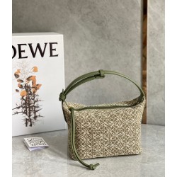 Loewe Small Cubi Hobo Bag In Beige Anagram Jacquard LS929248