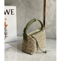 Loewe Small Cubi Hobo Bag In Beige Anagram Jacquard LS929248