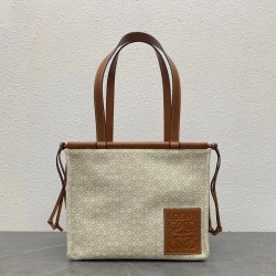 Loewe Small Cushion Tote In Beige Anagram Jacquard LS929252