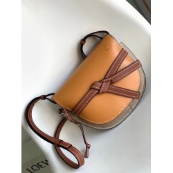 Loewe Small Gate Bag In Amber/Grey Soft Calfskin LS929254