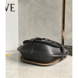 Loewe Small Gate Bag In Black Calfskin and Jacquard LS929255