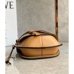 Loewe Small Gate Bag In Brown Calfskin and Jacquard LS929256