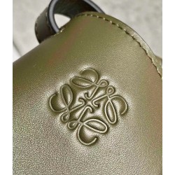 Loewe Small Gate Bag In Green Calfskin and Jacquard LS929257