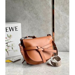 Loewe Small Gate Bag In Tan Calfskin and Jacquard LS929258