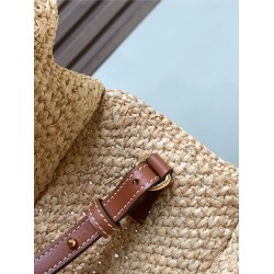 Loewe Small LOEWE Font Tote in Natural Raffia LS929260