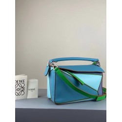 Loewe Small Puzzle Bag In Blue/Blueberry/Lilas Calfskin LS929264