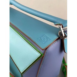 Loewe Small Puzzle Bag In Blue/Blueberry/Lilas Calfskin LS929264