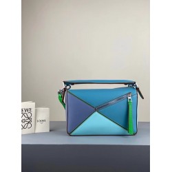 Loewe Small Puzzle Bag In Blue/Blueberry/Lilas Calfskin LS929264