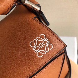 Loewe Small Puzzle Bag In Brown Calfskin Leather LS929266