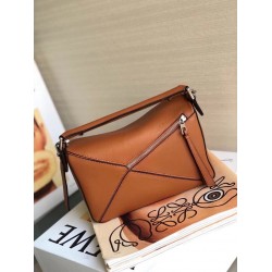 Loewe Small Puzzle Bag In Brown Calfskin Leather LS929266