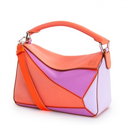 Loewe Small Puzzle Bag In Grapefruit/Mauve/Lilas Calfskin LS929270