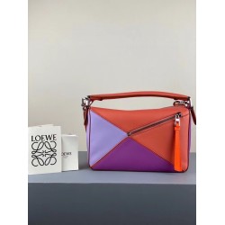 Loewe Small Puzzle Bag In Grapefruit/Mauve/Lilas Calfskin LS929270