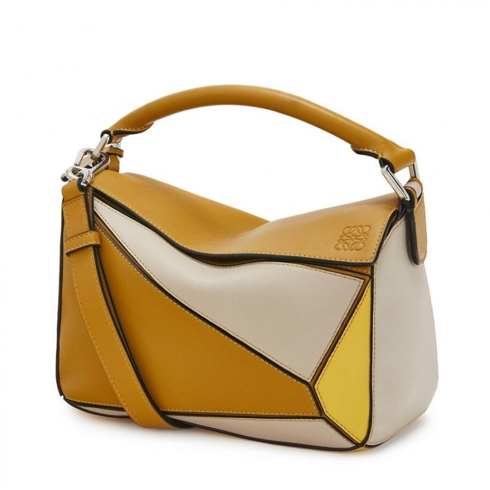 Loewe Small Puzzle Bag In Ochre/Yellow/Beige Calfskin LS929272