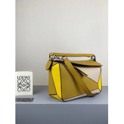 Loewe Small Puzzle Bag In Ochre/Yellow/Beige Calfskin LS929272